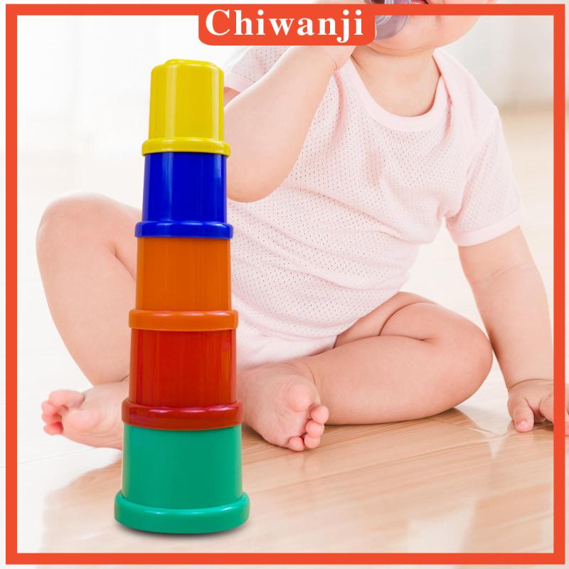 Bộ Đồ Chơi Cốc Xếp Chồng Lên Nhau 5 Tầng Nhiều Màu Sắc Giáo Dục Cho Bé