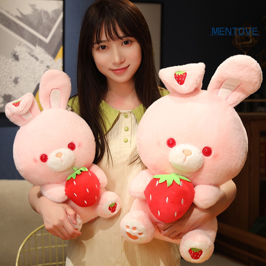 [MT] Đồ chơi nhồi bông Hình Thỏ / Dâu Tây Sống Động Mềm Mại Thoải Mái Thích Hợp Làm Quà Tặng Sinh Nhật Cho Bé Gái