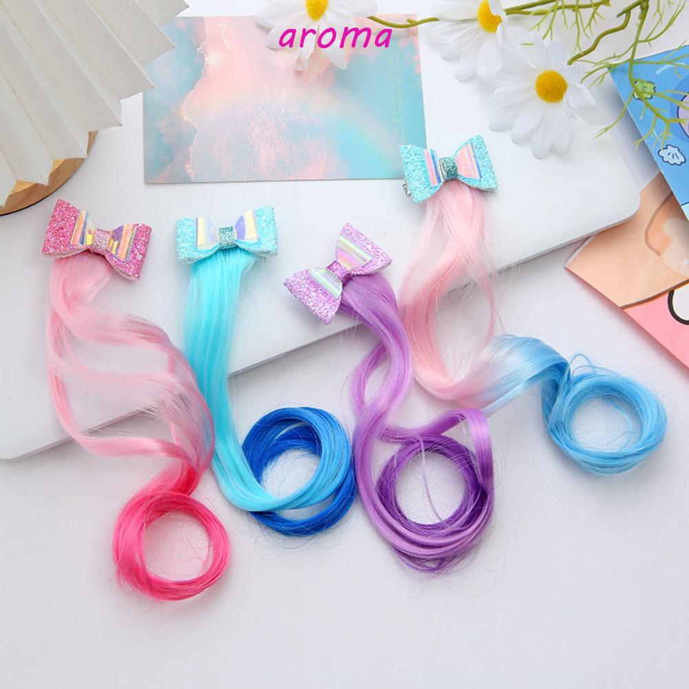 Tóc Giả Thắt Nơ Nhiều Màu Tự Nhiên Cho Bé Gái