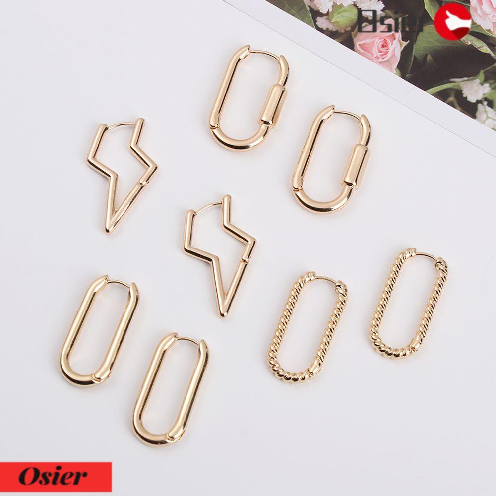 Bông Tai Hình Học OSIER1|Khuyên Tai Tròn Rỗng Sáng Tạo Thời Trang