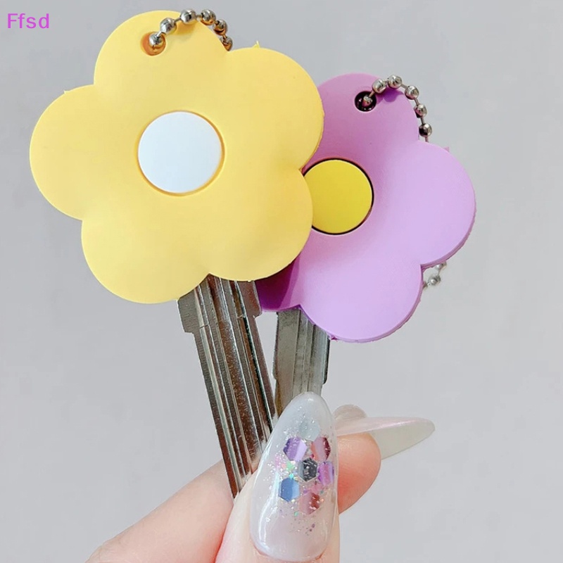 1 Vỏ Bọc Chìa Khóa Bằng Silicon Họa Tiết Hoa Hoạt Hình Cho Nữ
