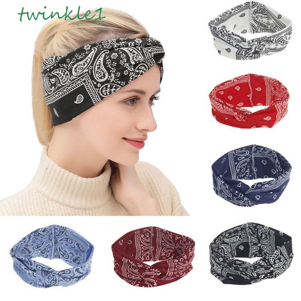 Khăn Turban Thắt Nút Chéo Lấp Lánh 6 Màu Cho Nữ