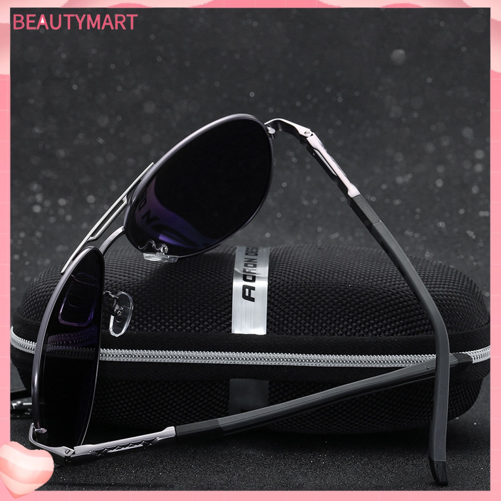 Kính Mát Phân Cực Chống Tia UV400 Gọng Kim Loại Thời Trang Cho Nam