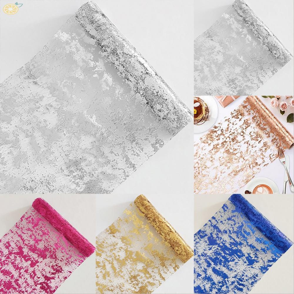 【VARSTR】Table Runner Baby Shower Banquet Bronzing Foil Graduation Table Decoration