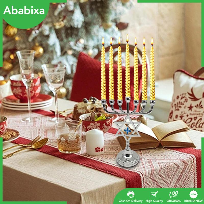Giá Đỡ Nến Hanukkah Menorah Hình Ngôi Sao Trang Trí Thanh Lịch Cao 17cm