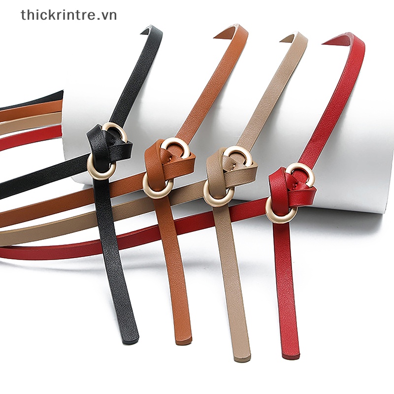 Thắt Lưng Da Pu Bản Nhỏ Thiết Kế Mỏng Điều Chỉnh Được Thời Trang Mùa Hè Dành Cho Nữ