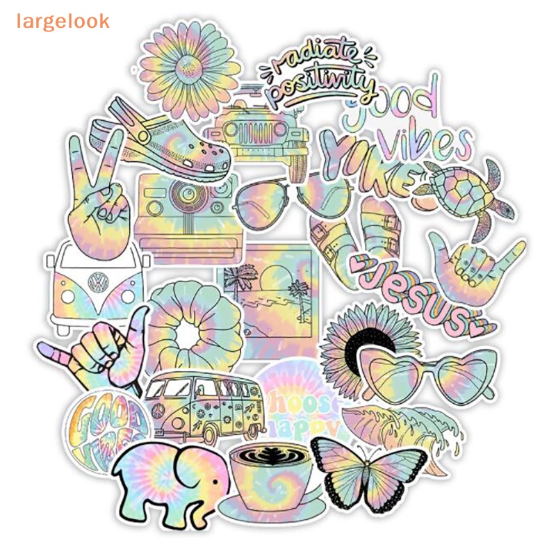 Bộ 50 Miếng Dán Chống Thấm Nước Họa Tiết Graffiti Cho Cốc Nước Xe Hơi Xe Máy