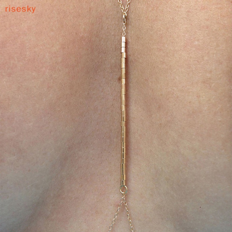 [risesky] Bikini Mắt Xích Kim Loại Trang Sức Quyến Rũ Cho Nữ