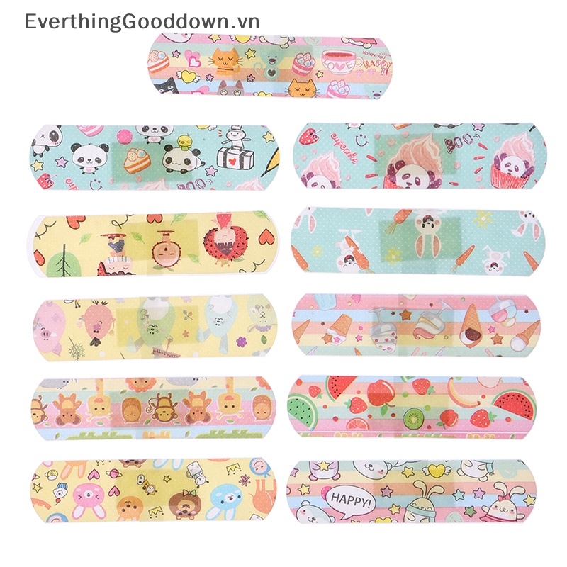 Everthinggooddown 120 Miếng Dán Thạch Cao Hoạt Hình Thoáng Khí Chống Thấm Nước Thoáng Khí Cho Trẻ Em vn