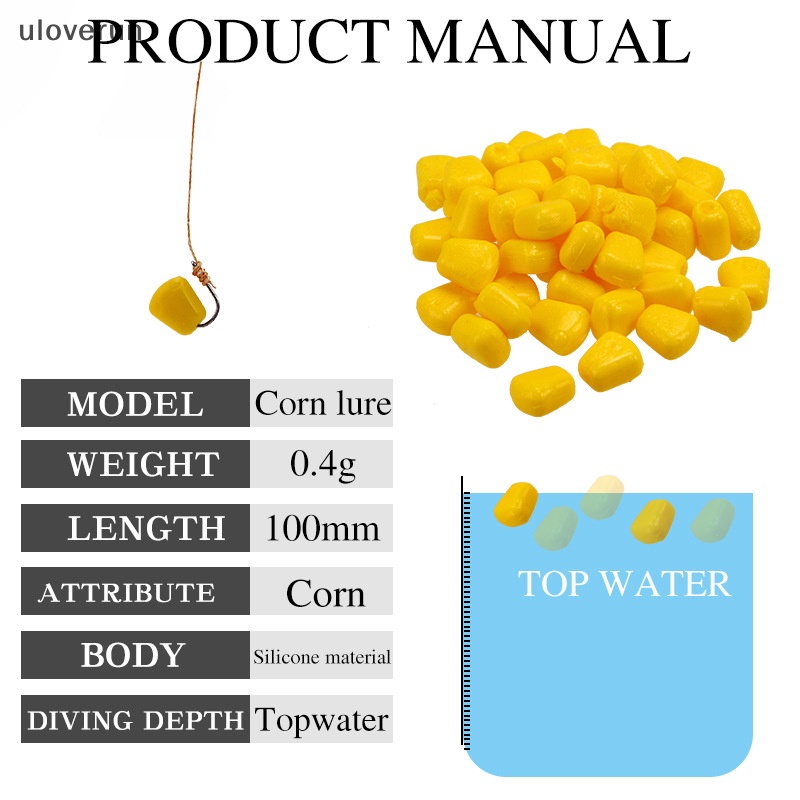 Set 50 Mồi Câu Cá Bằng Silicon Mùi Bắp Mềm Tiện Dụng