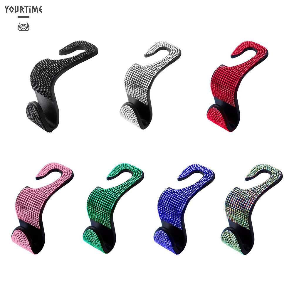 Móc Treo Túi Xách Gắn Sau Ghế Xe Hơi Đính Đá Pha Lê Giá Đỡ