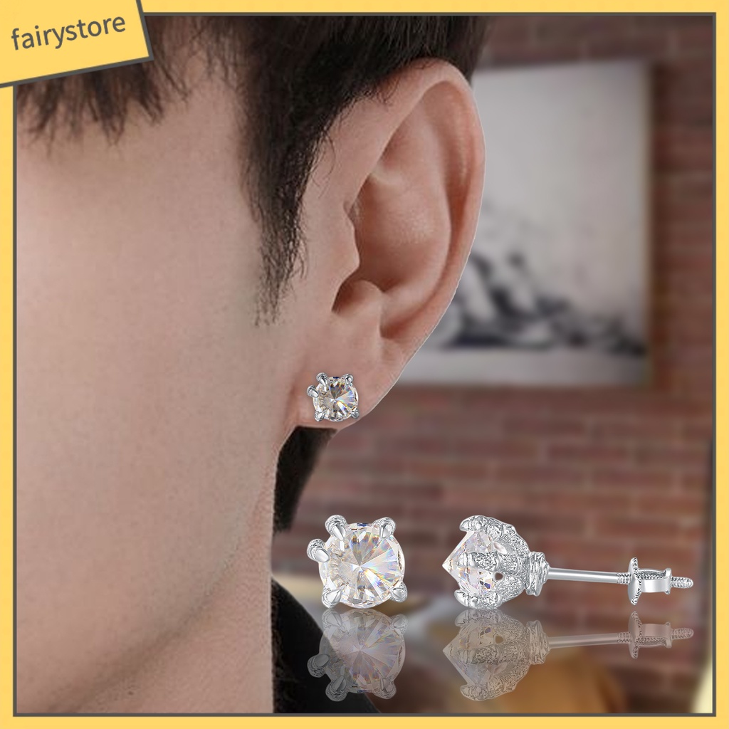 1 Đôi Bông Tai Hình Móng Vuốt Đính Ngọc Trai Nhân Tạo Phong Cách Hip Hop Dành Cho Nam Nữ