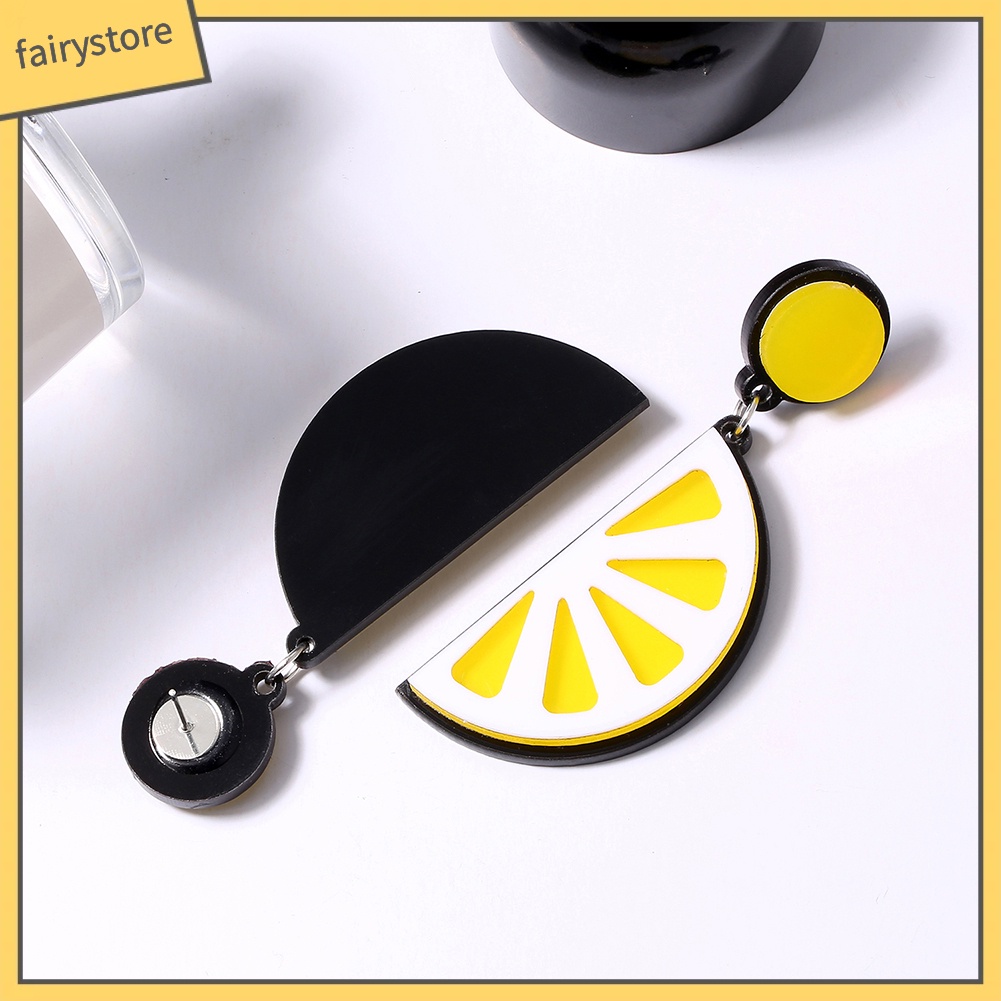 Khuyên Tai Acrylic Hình Lát Chanh Hoạt Hình Thời Trang Cho Nữ