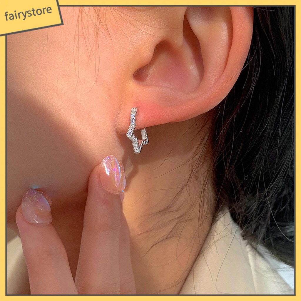 [FRO] 1 Đôi Bông Tai Thời Trang Sáng Bóng Hình Ngôi Sao Lấp Lánh Phong Cách Punk Mặc Hàng Ngày Cho Nam Và Nữ Dating