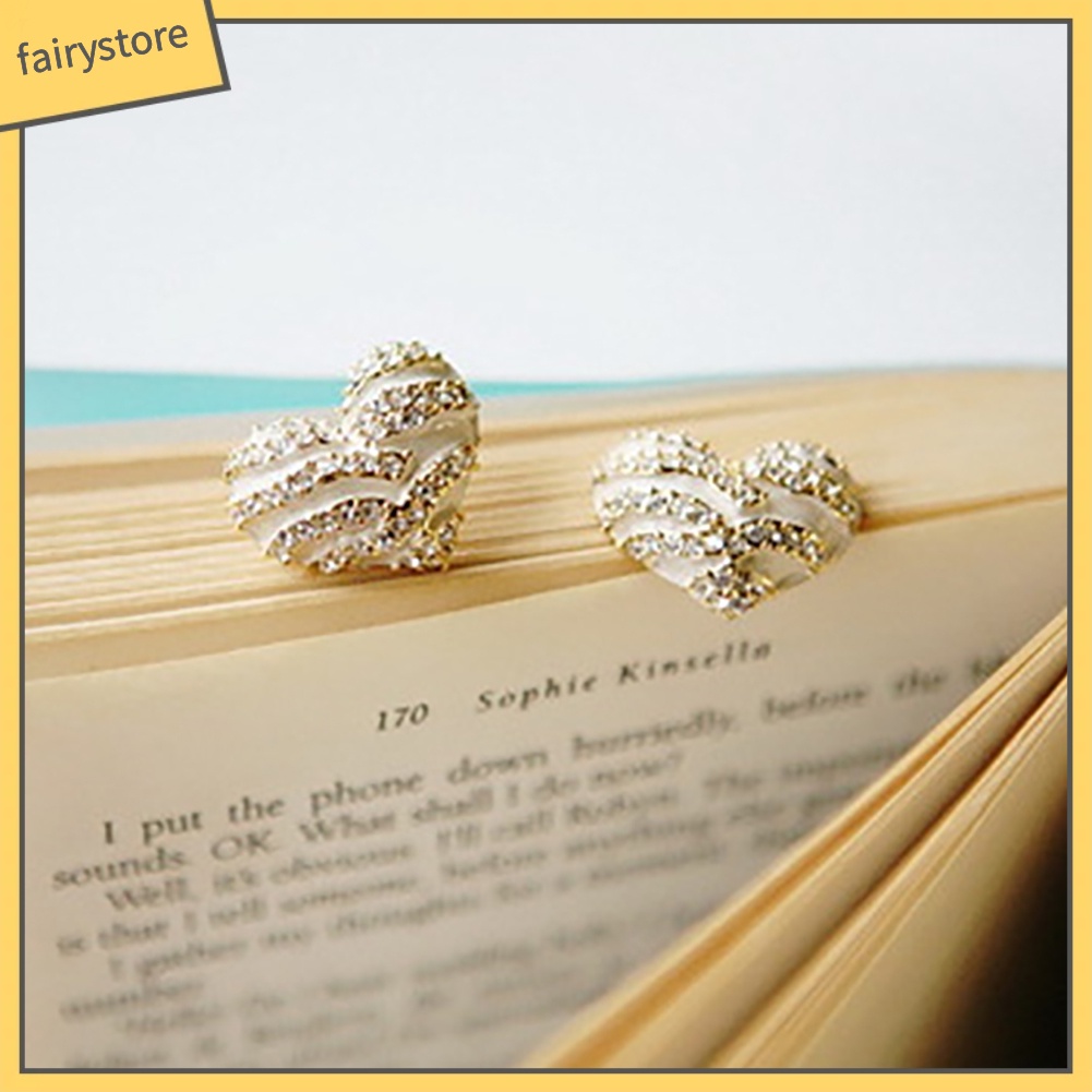 Đôi Khuyên Tai Hình Trái Tim Đính Đá Pha Lê Họa Tiết Ngựa Vằn Thời Trang Cho Nữ