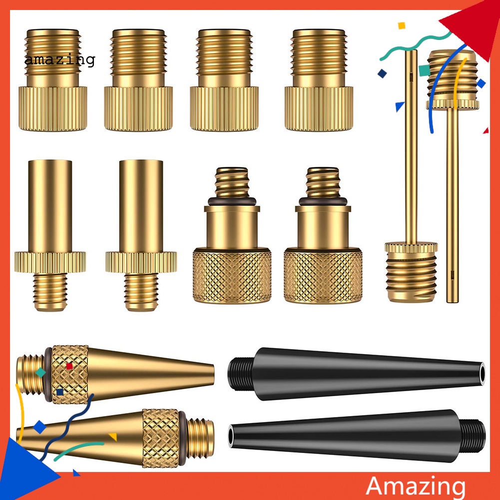 Set 14 Đầu Nối Van Bơm Hơi Lốp Xe Đạp Kèm 10 Vòng Đệm