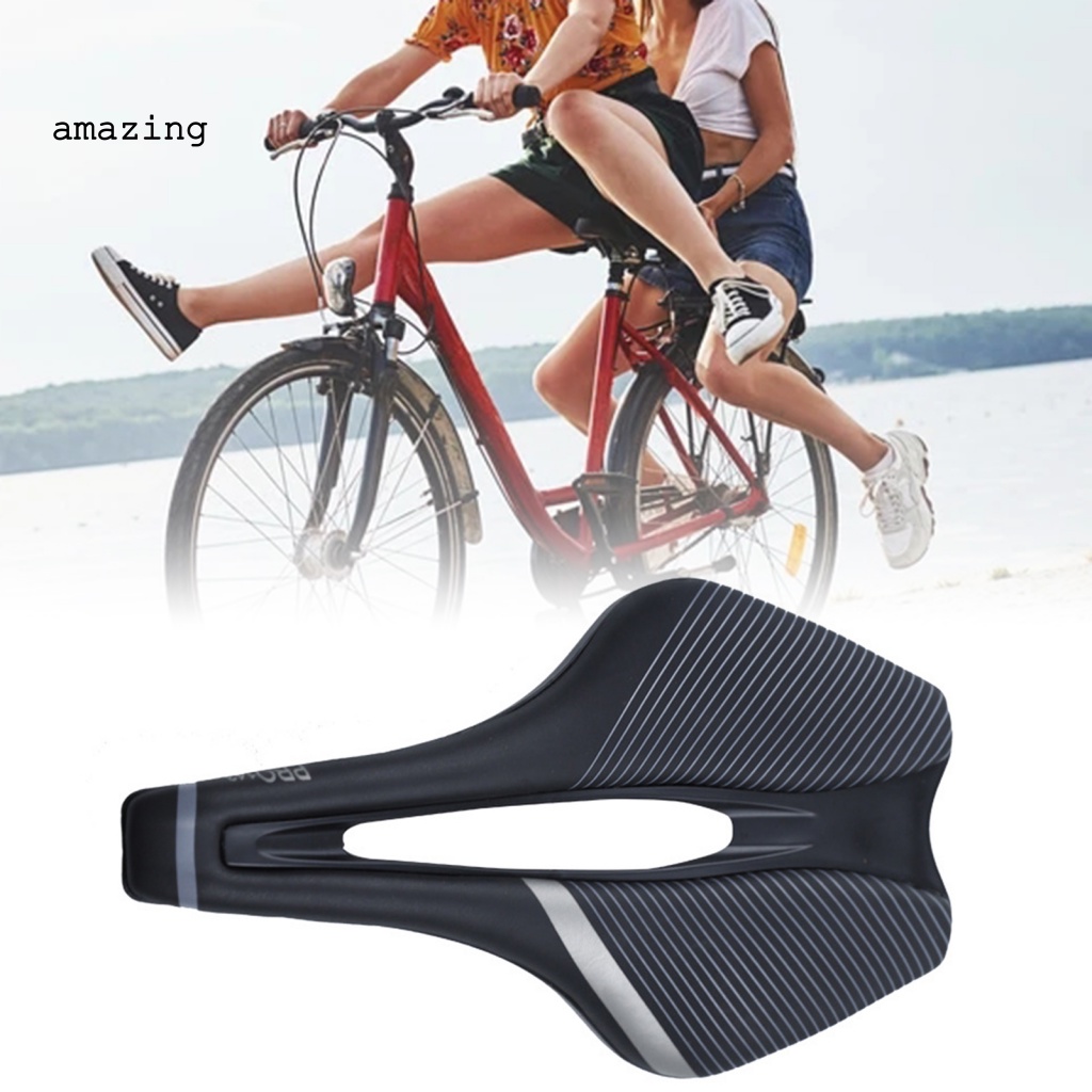 Yên Xe Đạp Leo Núi MTB Giả Da In Họa Tiết Kẻ Sọc