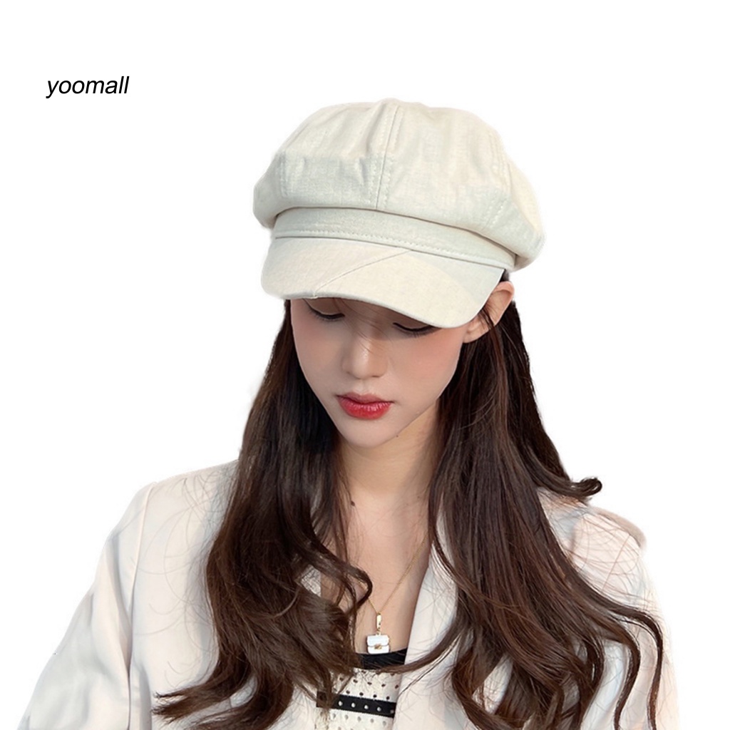 Mũ Beret Cotton Màu Trơn Giữ Ấm Thời Trang