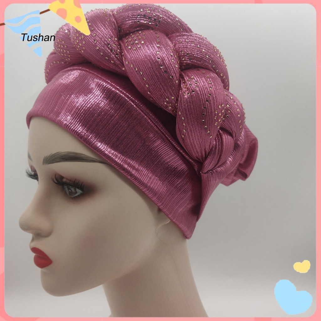 [Ts] Mũ Turban Dày Co Giãn Tốt Thiết Kế Bện Dây Nhiều Màu Sắc Giáng Sinh Cho Nữ