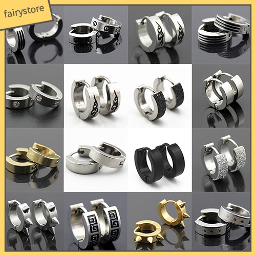 Bông Tai Tròn Bằng Thép Không Gỉ Phong Cách Gothic Thời Trang Dành Cho Nam Và Nữ