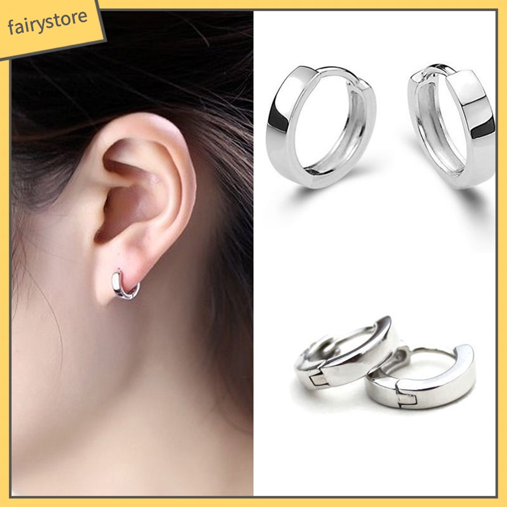 Bông Tai Mạ Bạc Dạng Vòng Tròn Thời Trang Dành Cho Nam Và Nữ