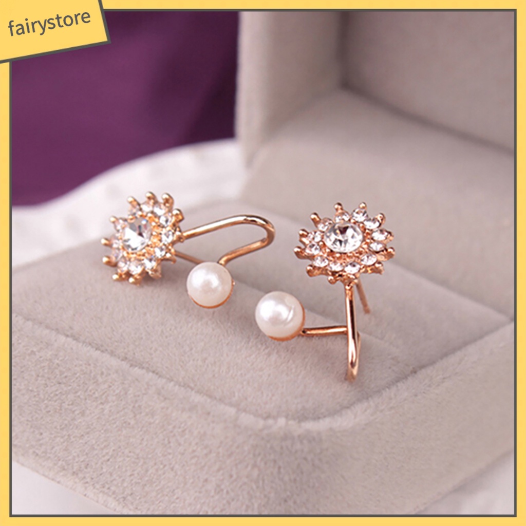 1 Đôi Bông Tai Hình Bông Tuyết Đính Đá Siêu Nhẹ Thanh Lịch