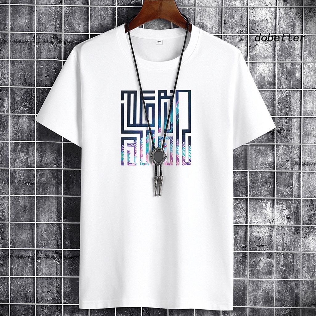 Áo Thun Tay Ngắn Cổ Tròn In Họa Tiết Kỹ Thuật Số Phong Cách Đường Phố Thời Trang Mùa Hè Cho Nam