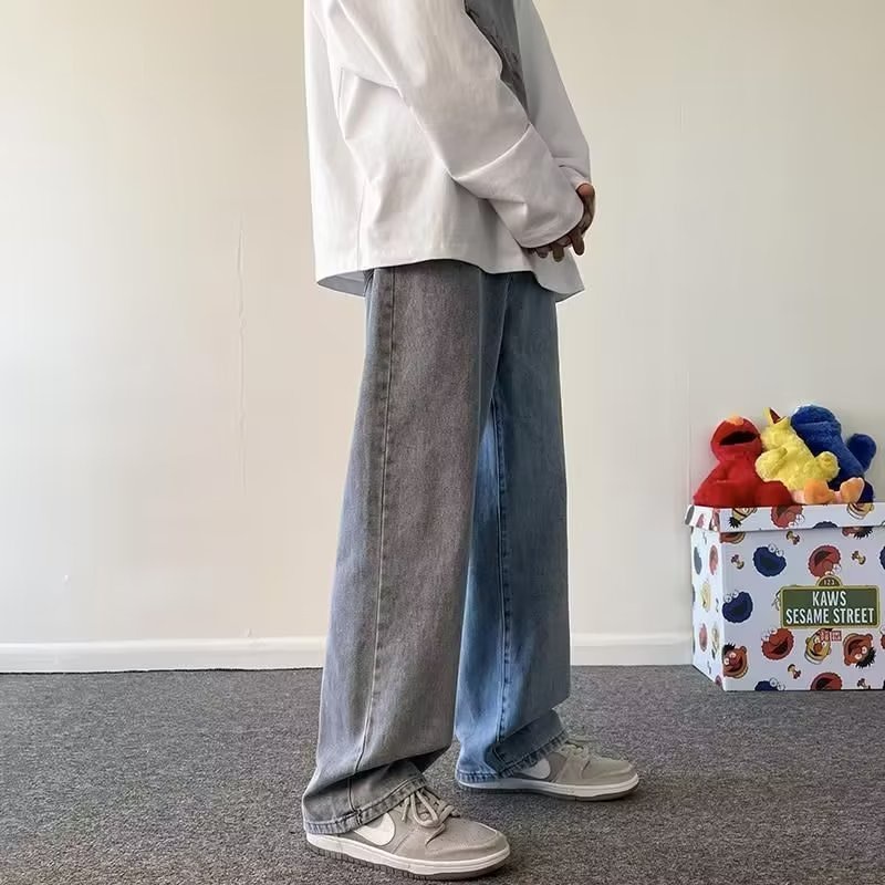 Quần Jean Dài Dáng Suông Ống Đứng Dễ Phối Đồ Thời Trang Phong Cách Hàn Quốc Cho Nam