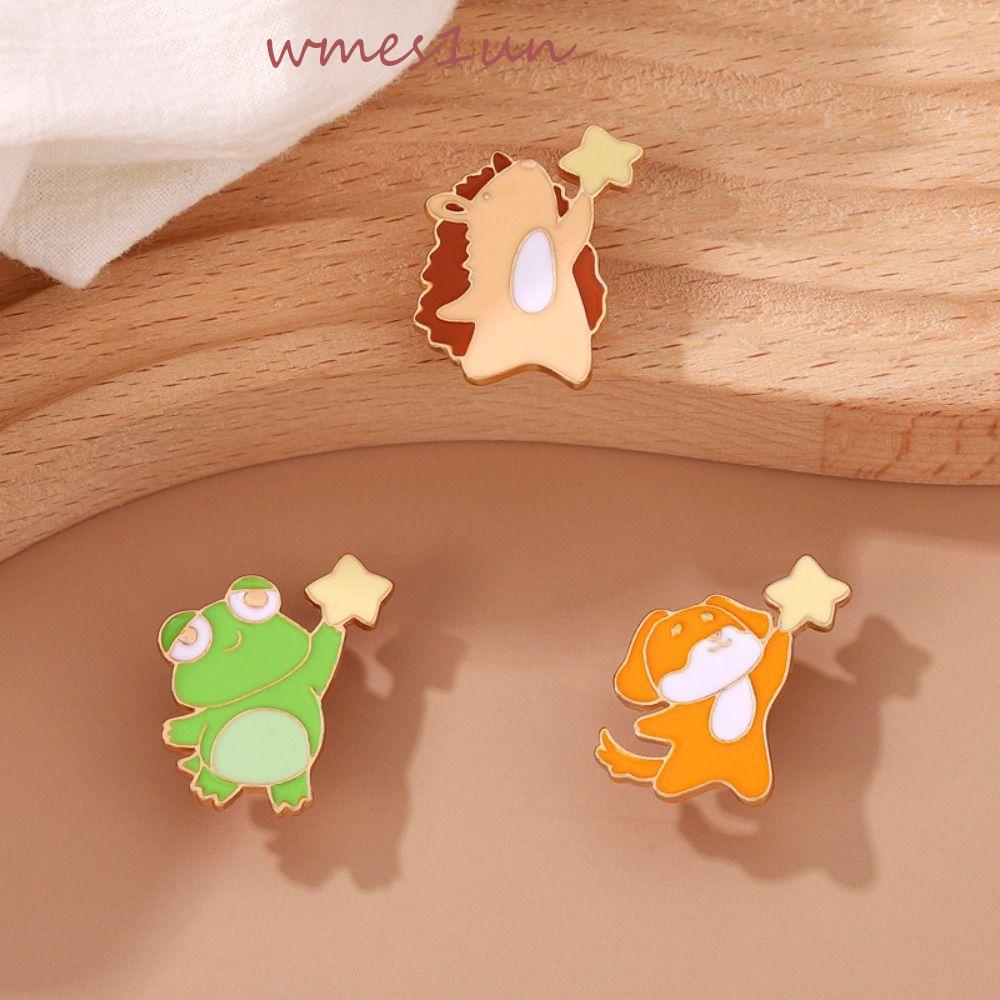 Ghim Cài Áo Bằng Hợp Kim Họa Tiết Chú Gấu Và Ngôi Sao Trang Trí Bánh Kem WMES15H