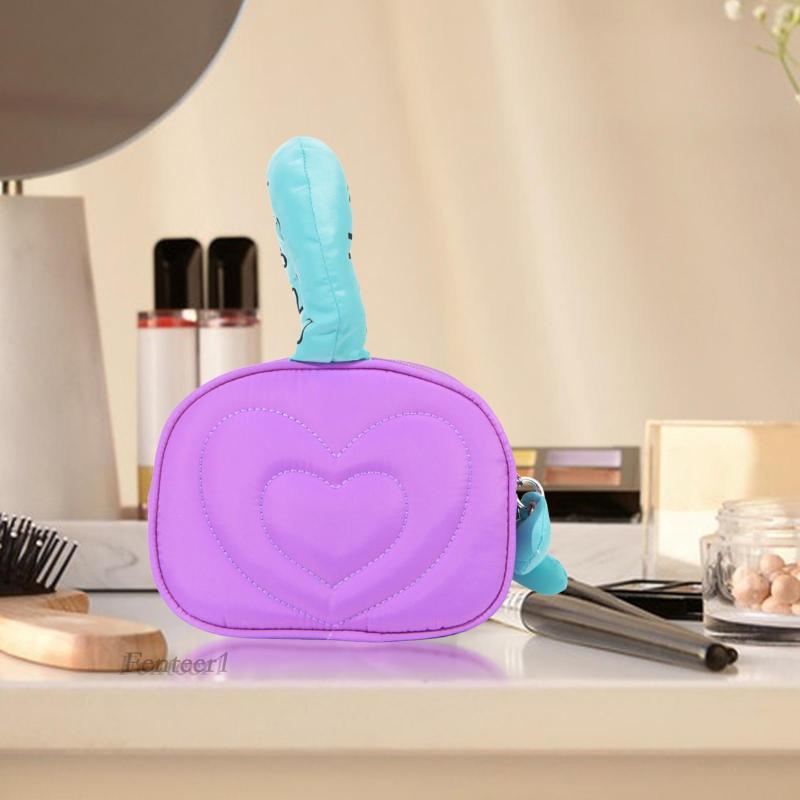 [Fenteer1] Túi Đựng Mỹ Phẩm / Đồ Trang Điểm Đa Năng Họa Tiết Trái Tim Trang Trí Thời Thượng Cho