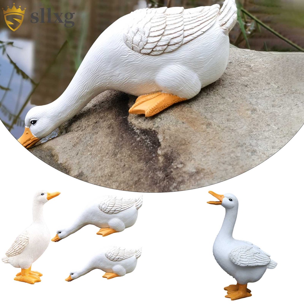 1 / 3 Tượng Vịt Con Dễ Thương Trang Trí Vườn Cây
