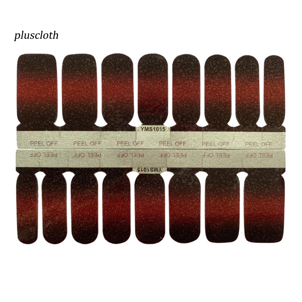 Miếng Dán Móng Tay Tự Dính Màu Gradient Lấp Lánh Thời Trang Cho Nữ