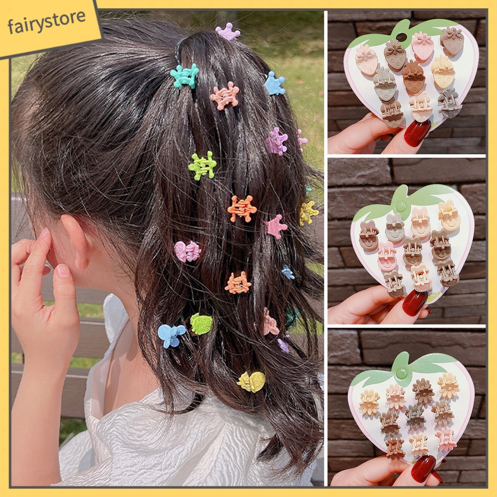 Set 10 Kẹp Tóc Càng Cua Độ Co Giãn Cao Không Phai Màu Trang Trí Tóc Ngọt Ngào Cho Bé