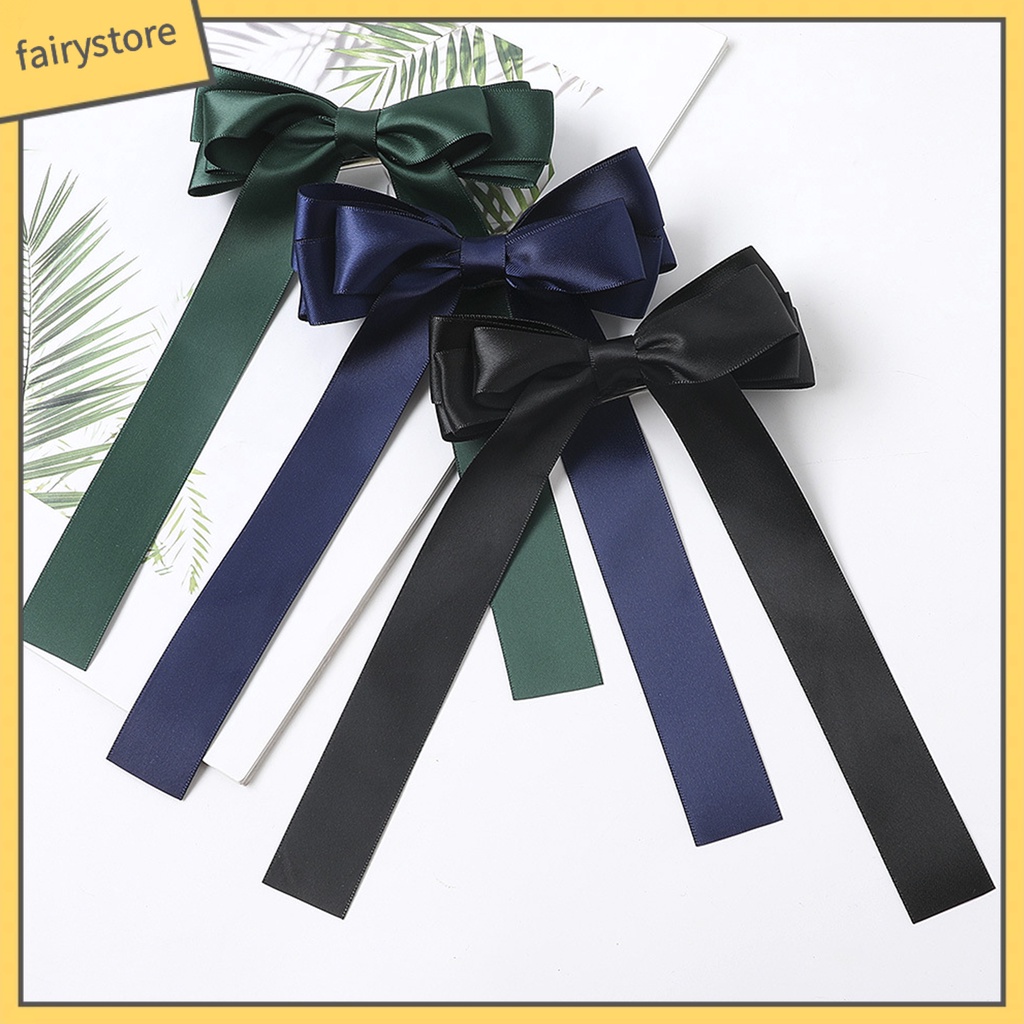 Kẹp Tóc Hình Nơ Màu Trơn Phong Cách Dành Cho Nữ