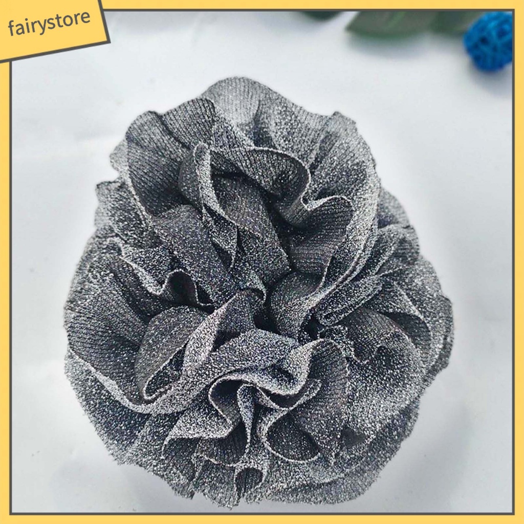 Dây Buộc Tóc Co Giãn Cao Hình Bông Hoa Lấp Lánh