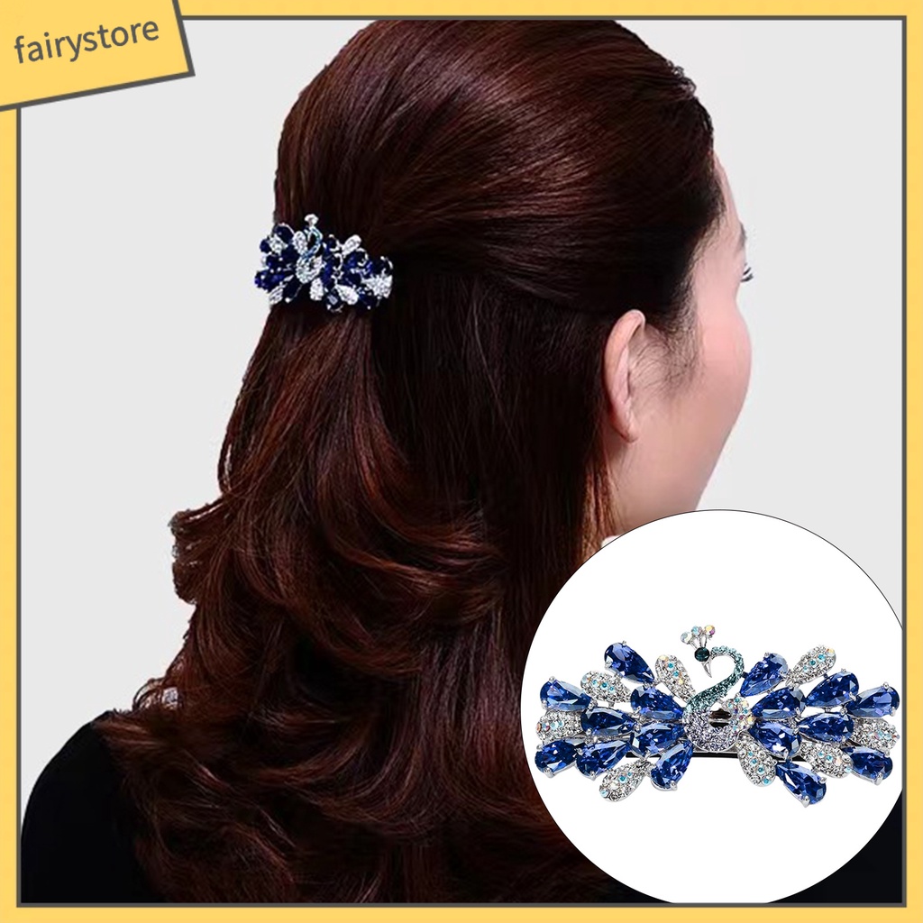 Kẹp Tóc Đính Pha Lê Giả Lấp Lánh Chống Trượt Tiện Dụng