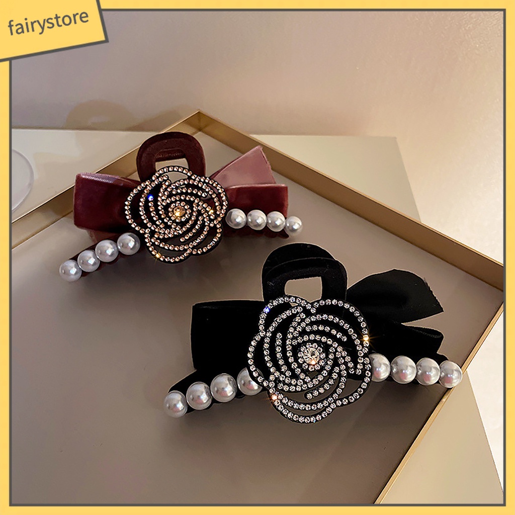 Kẹp Tóc Càng Cua Mini Đính Ngọc Trai Nhân Tạo Xinh Xắn Cao Cấp Chống Trượt Cho Nữ