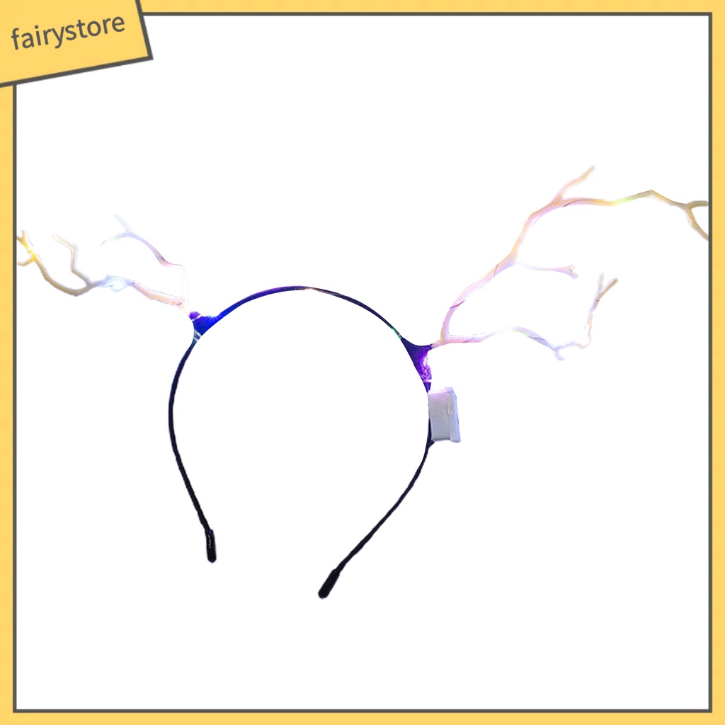 Băng Đô Cài Tóc Hình Sừng Hươu Có Đèn LED Phát Sáng Dành Cho Nữ