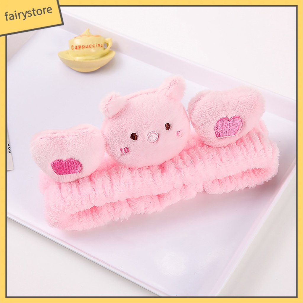 Băng Đô Cài Tóc / Rửa Mặt Thấm Hút Mồ Hôi Hình Thú Hoạt Hình Dễ Thương Cho Nữ