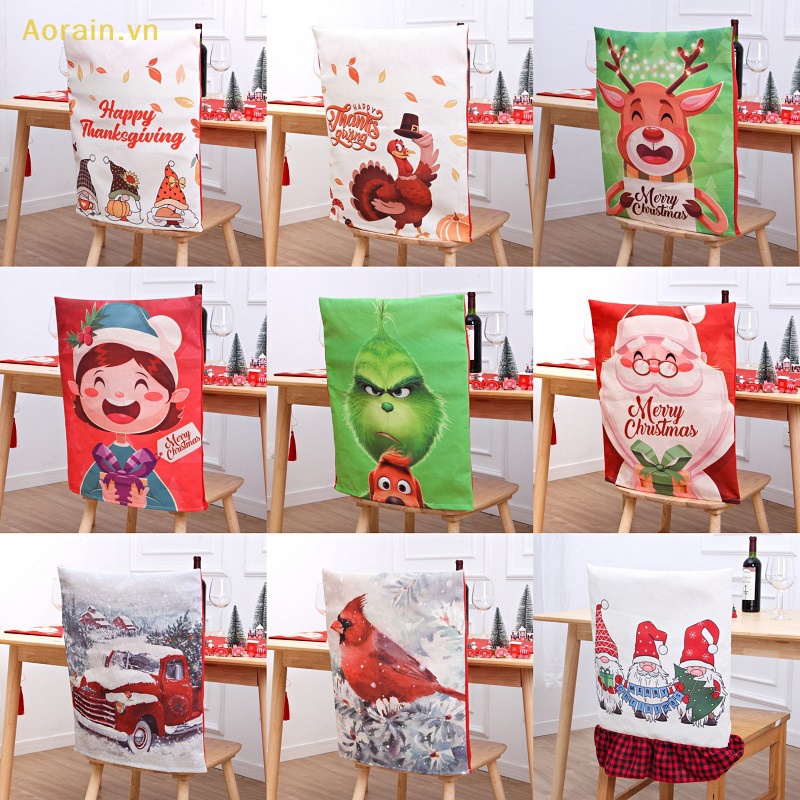 {Aorain} Vỏ Bọc Ghế Trang Trí Giáng Sinh Một Mặt In Họa Tiết Trang Trí Cho Nhà Bếp / Tiệc Kỳ Nghỉ.