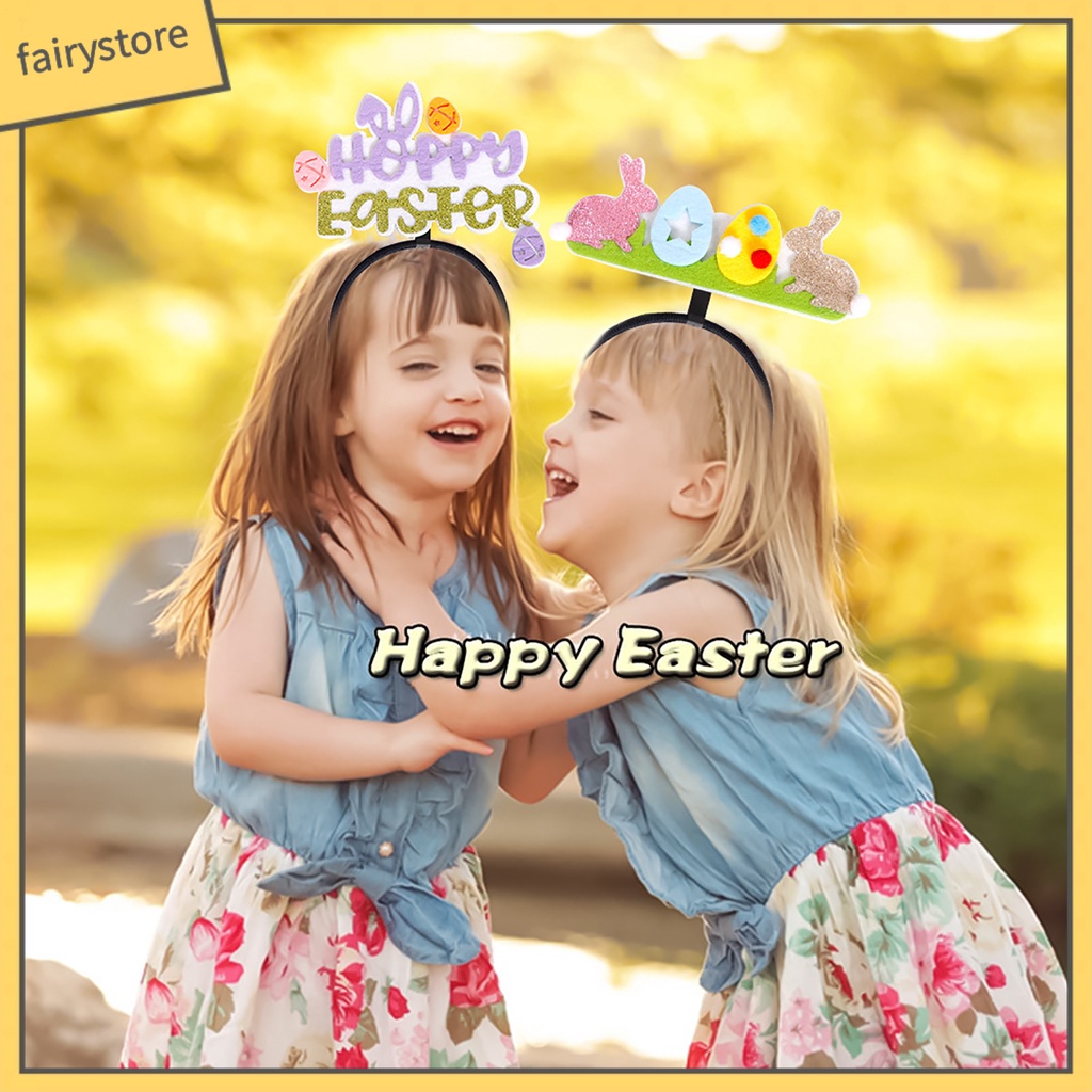 [FRO] Băng Đô Cài Tóc Co Giãn Thiết Kế Hoạt Hình Đáng Yêu Cho Lễ Hội Phục Sinh