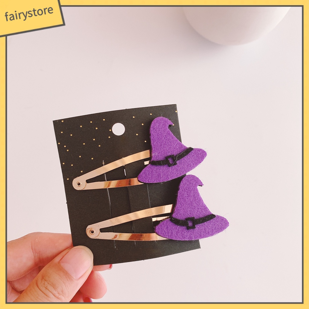 Set 1 / 2 Kẹp Tóc Hình Hoạt Hình Phong Cách Halloween