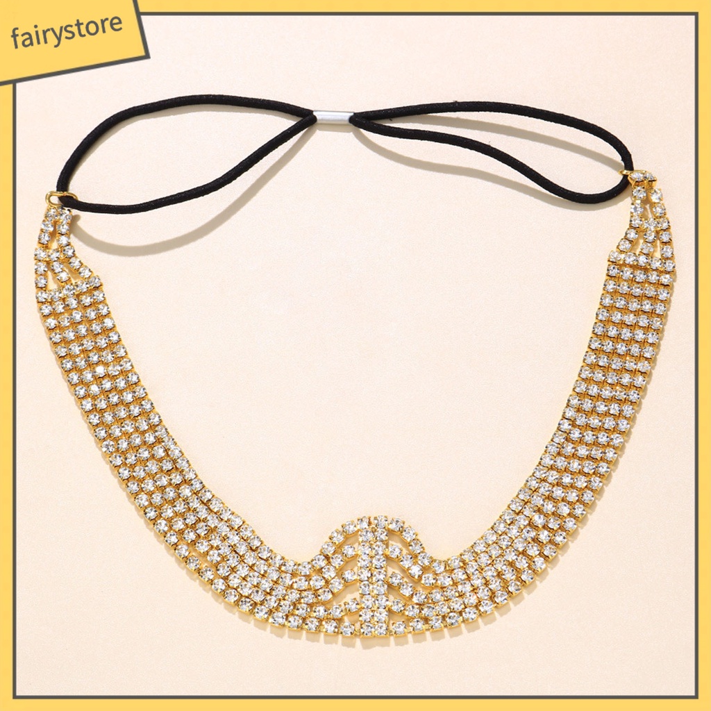 Cài Tóc Đính Đá Nhiều Lớp Co Giãn Chống Trượt Cho Cô Dâu