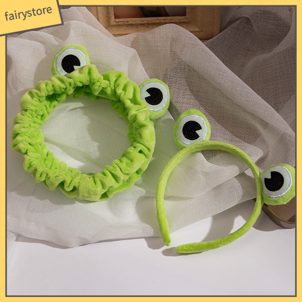 Băng Đô Cài Tóc Co Giãn Chống Trượt Hình Ếch Cho Nữ