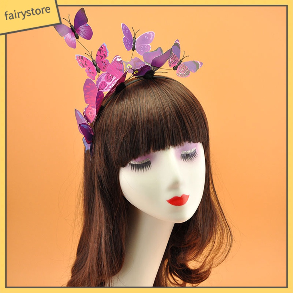 Băng Đô Cài Tóc Hình Bướm Ba Chiều Bằng Nhựa Sáng Tạo