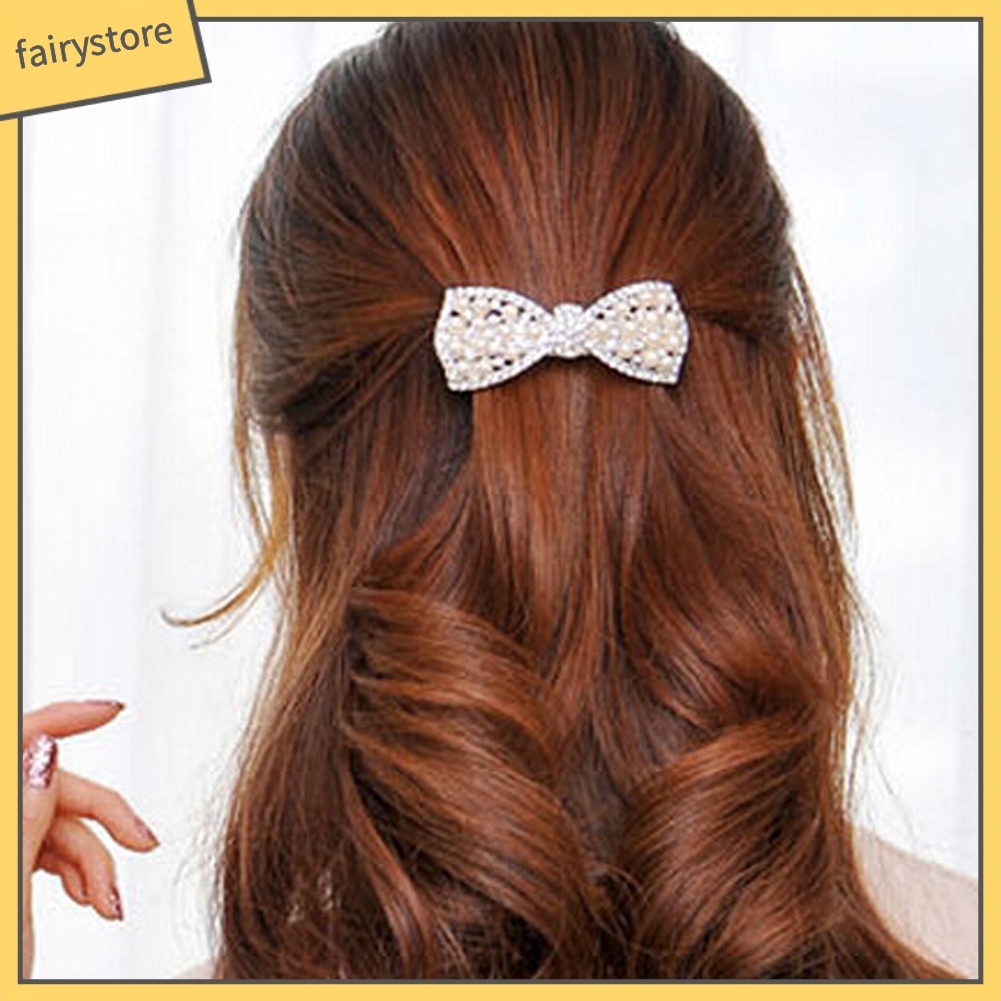 Kẹp Tóc Hình Nơ Đính Đá Thời Trang Dành Cho Nữ