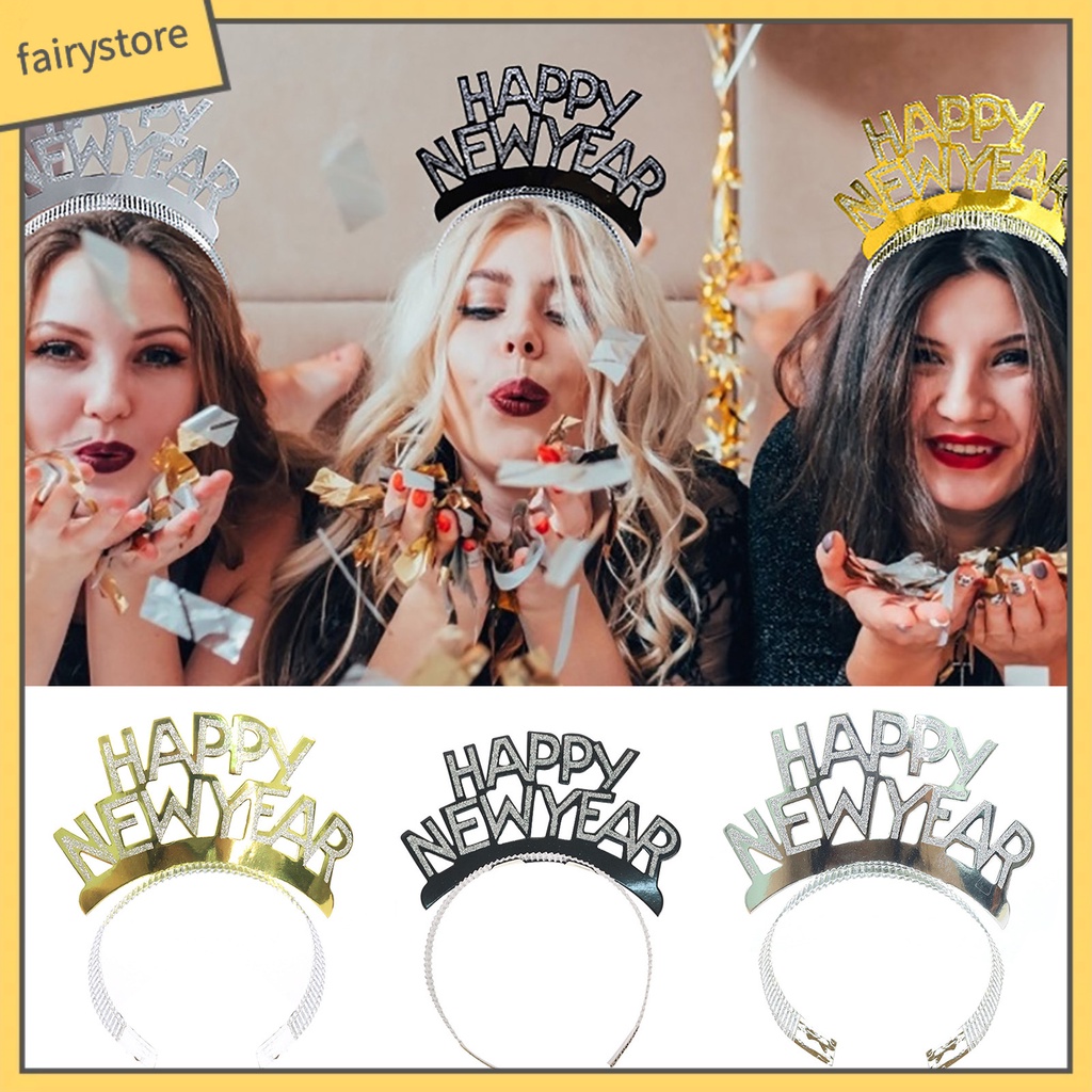 Băng Đô Cài Tóc Đính Kim Sa Phản Quang Chống Trượt Mừng Năm Mới