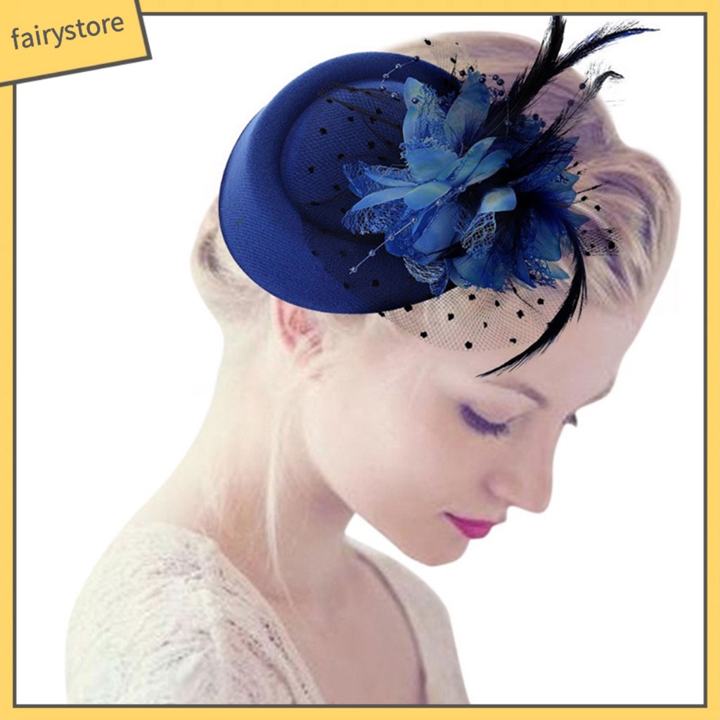 [FRO] Mũ Lưới Đính Hoa Giả Kèm Kẹp Tóc Trang Trí Ngọt Ngào Tinh Tế Chống Rơi