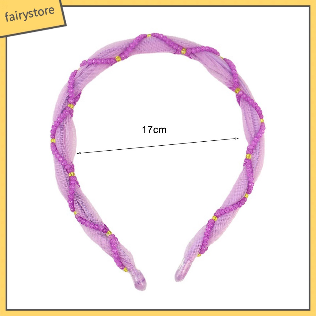 Băng Đô Cài Tóc Đính Hạt Và Lưới Màu Sắc Đơn Giản Phong Cách Hàn Quốc