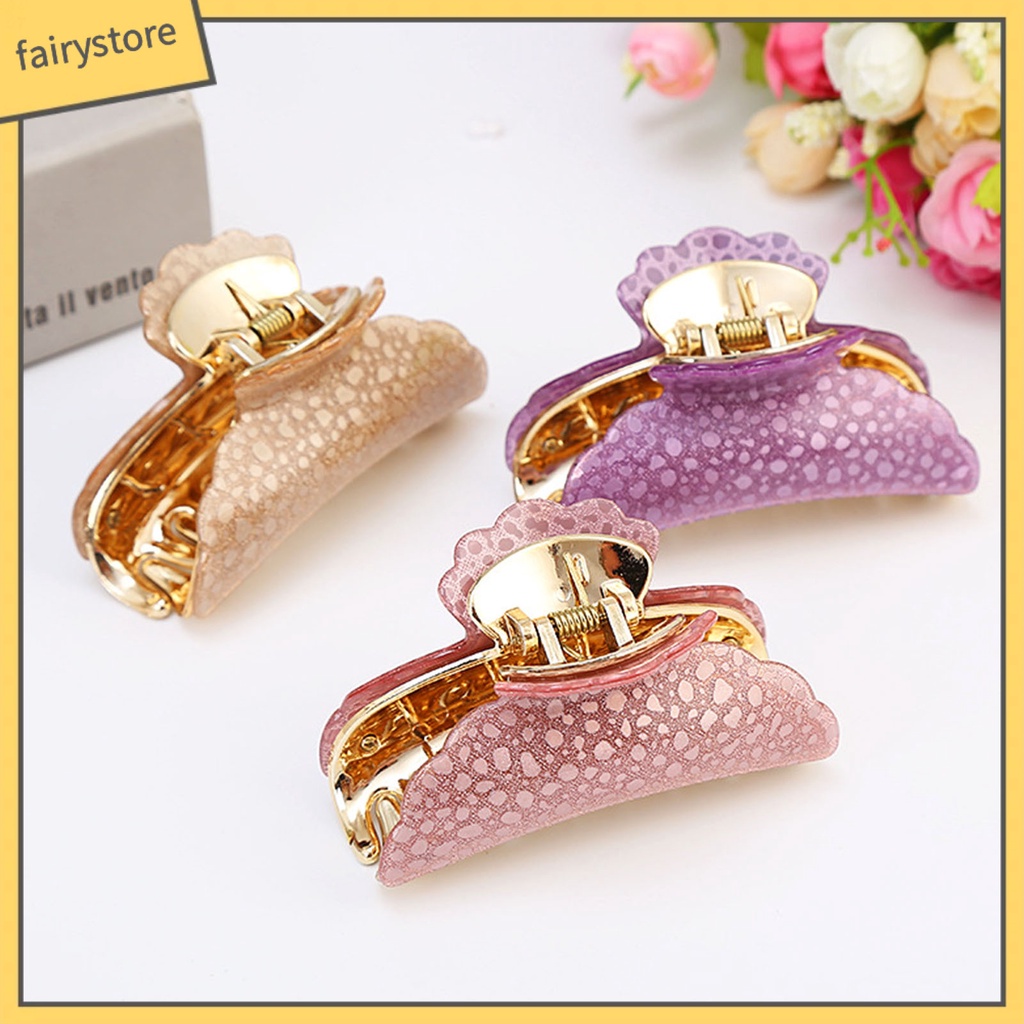 Kẹp Tóc Càng Cua Lớn Họa Tiết Chấm Bi Màu Sắc Ngọt Ngào Thời Trang